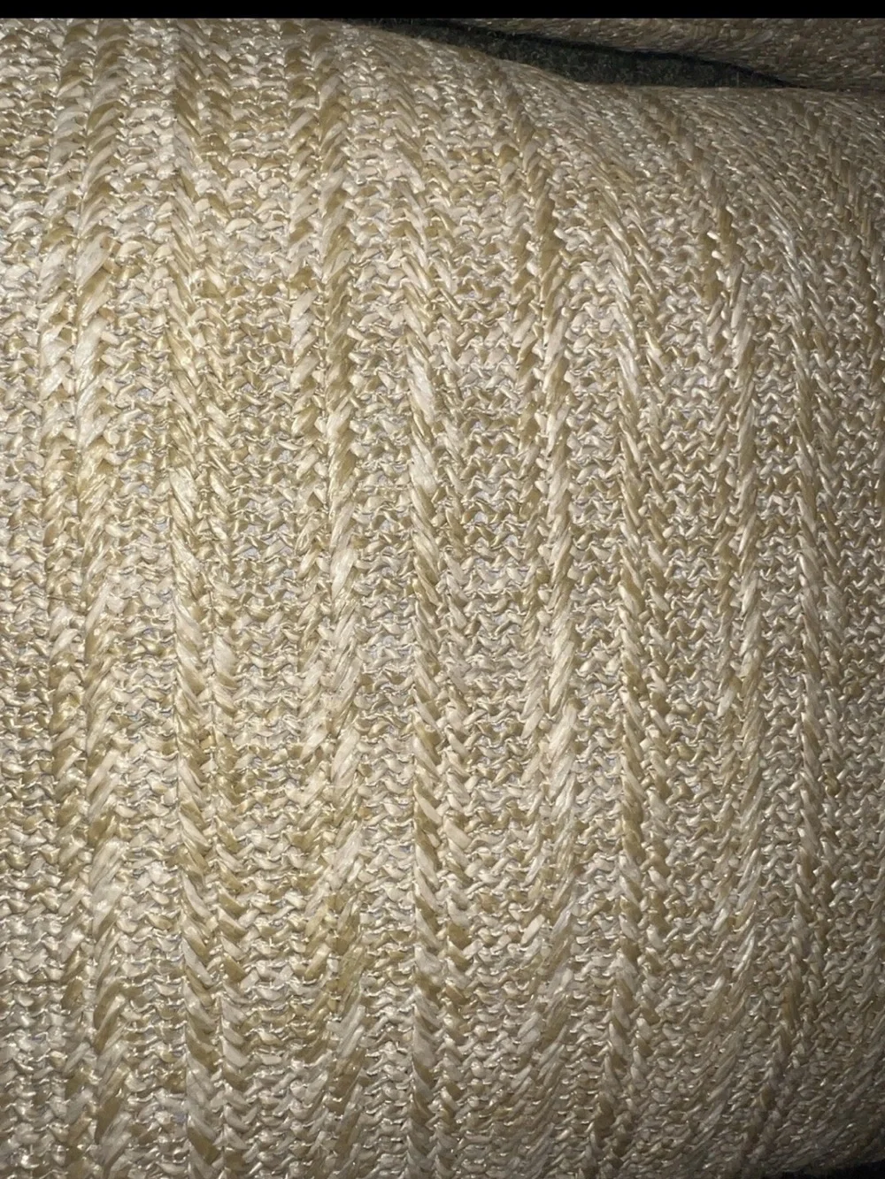 2 Tommy Bahama Pillows Tan Woven Faux Straw Indoor Outdoor, 17.5x13x3” Each